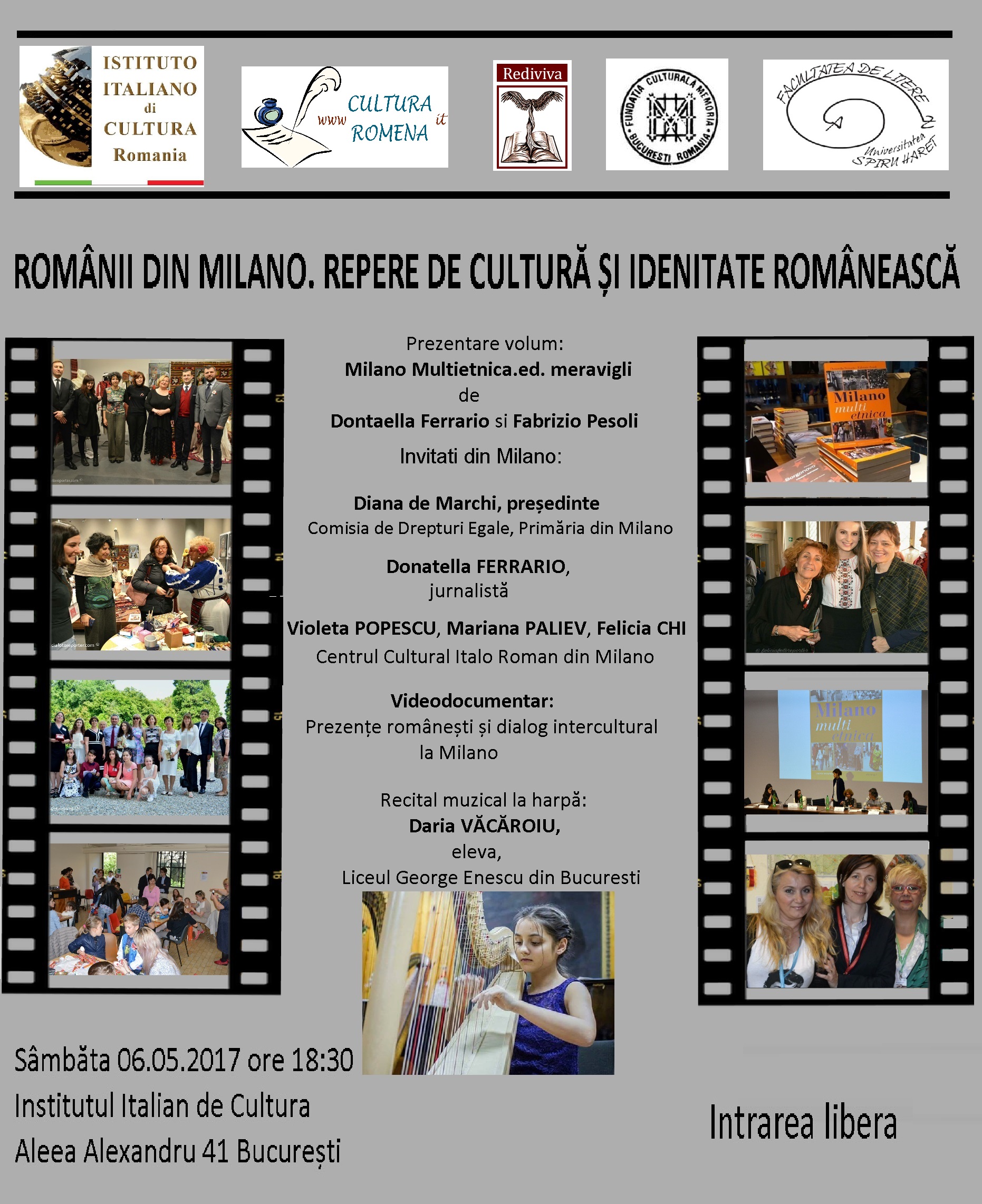 Eveniment București. „Românii din Milano. Repere de cultură și identitate românească