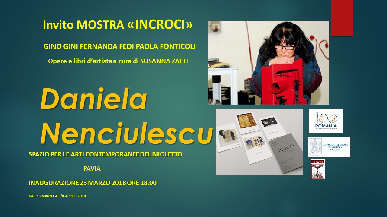 Daniela Nenciulescu. Mostra collettiva “INCROCI” al Palazzo Broletto di Pavia (23 marzo – 8 aprile 2018)