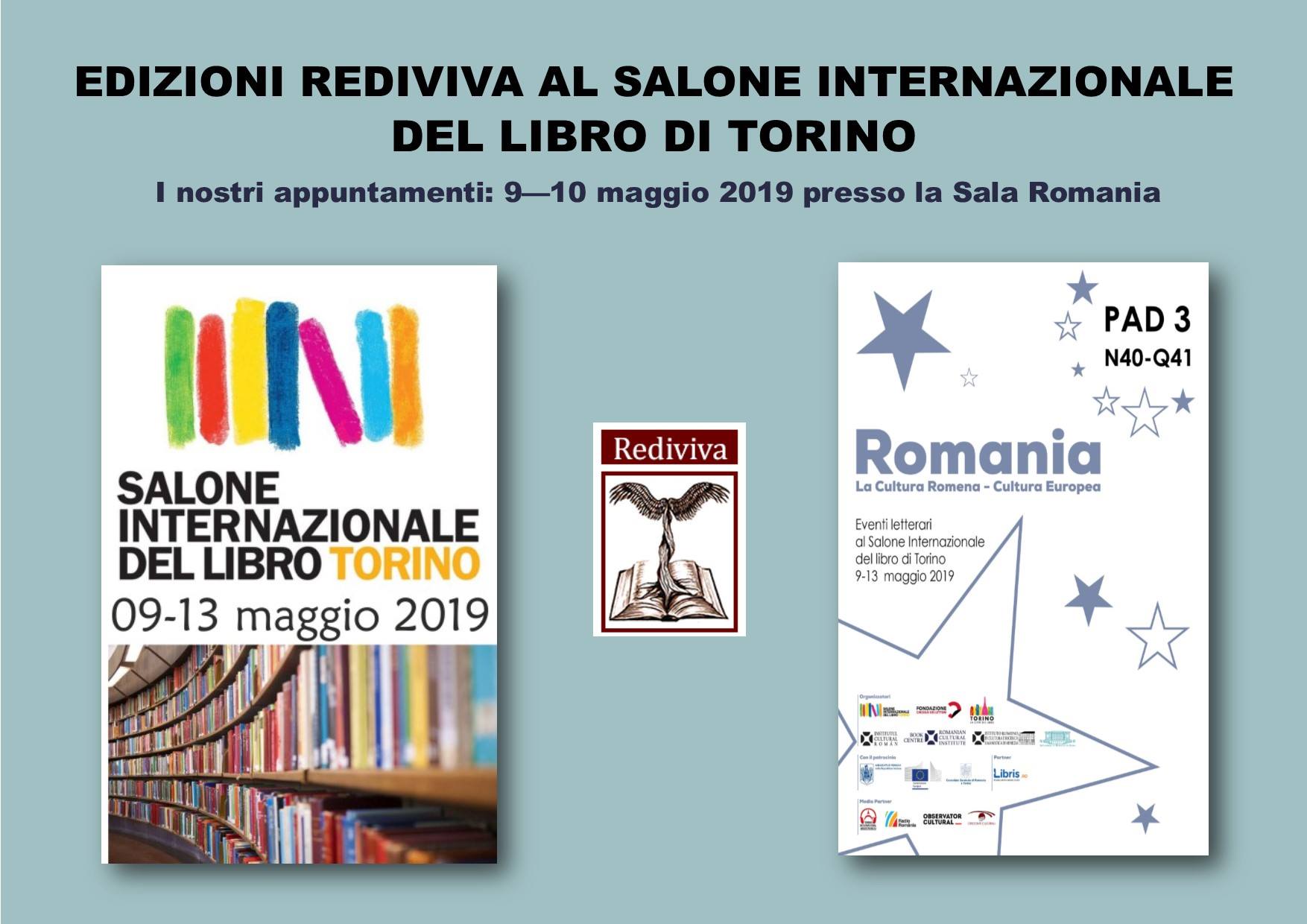 Rediviva edizioni al Salone Internazionale del Libro di Torino. Appuntamenti 9-10 maggio 2019