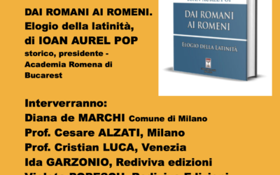 Eveniment editorial Rediviva la Bookcity Milano: “De la romani la români”, [Dai romani ai romeni] de  Ioan Aurel Pop