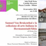 16 novembre 2024. BookCity Milano “Alla scoperta della collezione di arte italiana del Museo Nazionale Brukenthal di Sibiu” – Castello Sforzesco