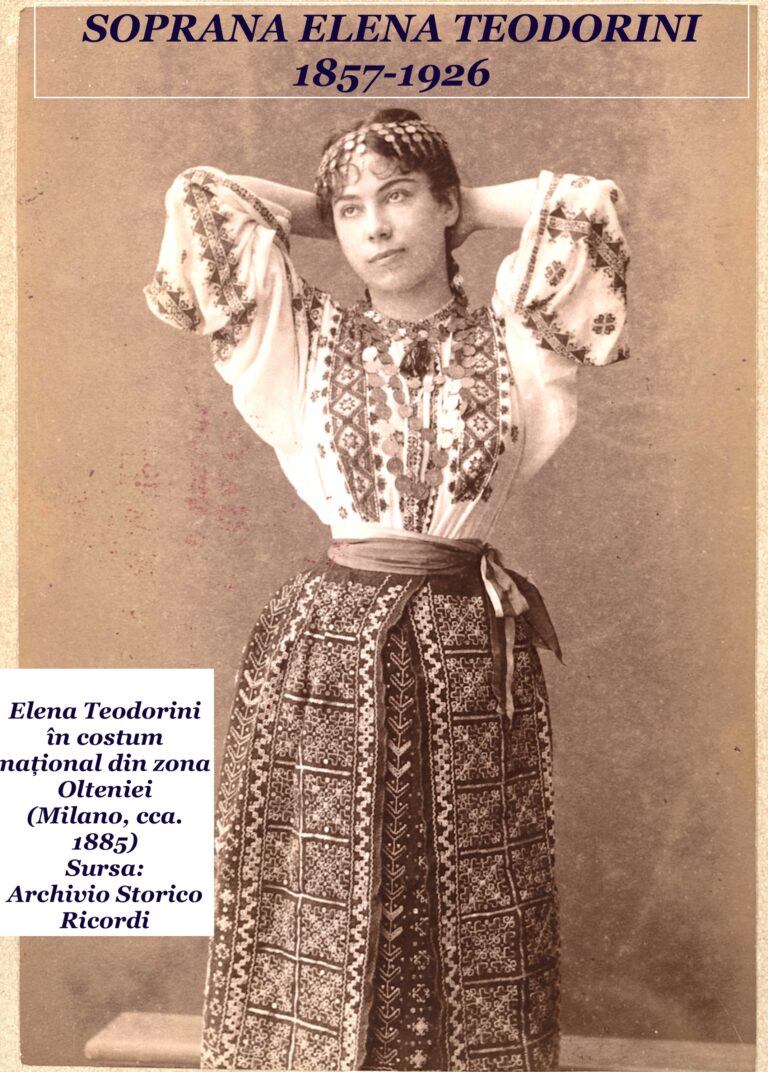Soprana Elena Teodorini la Milano (1885): Mândria costumului tradițional într-o fotografie de arhivă