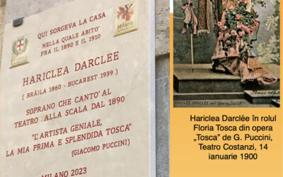 166 de ani de la nașterea sopranei Hariclea Darclée.  “Prima Tosca” în memoria orașului Milano